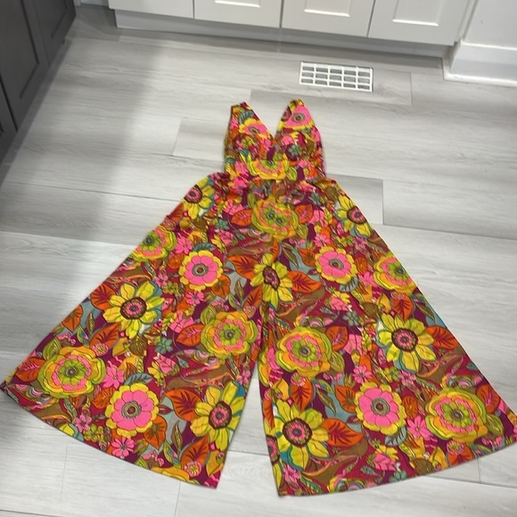 Vintage Pants - Vintage 1960s/1970s Styled by Beatrice Pines Floral Jumpsuit